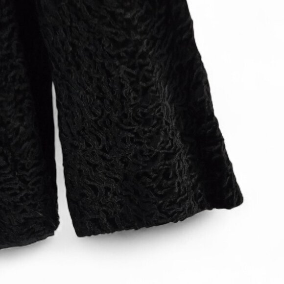 Vintage Abraham & Straus Fur Collar Coat Women's Crushed Velvet Union Made M/L - Picture 4 of 9